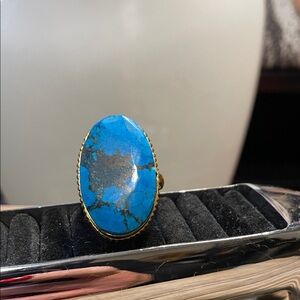 Turquoise and Gold Women's Ring